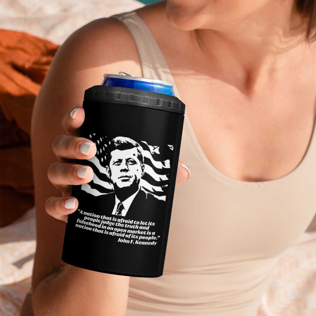 Theodore Roosevelt Quote 4 in 1 Can Cooler Tumbler Patriotic American Flag Presidents Day