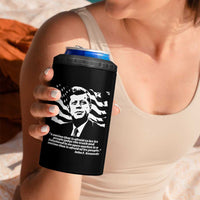 Theodore Roosevelt Quote 4 in 1 Can Cooler Tumbler Patriotic American Flag Presidents Day