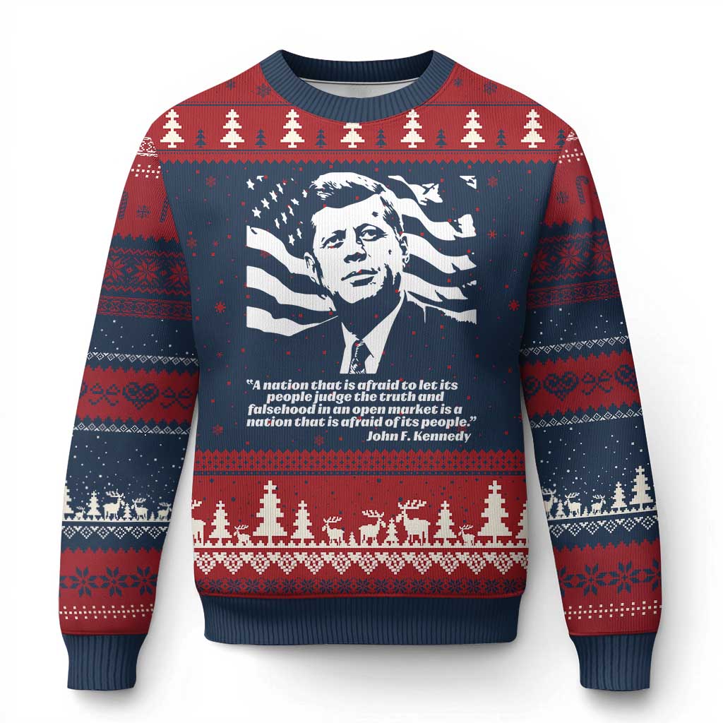 Theodore Roosevelt Quote Ugly Christmas Sweater Patriotic American Flag Presidents Day