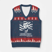 Theodore Roosevelt Quote V-Neck Knit Sweater Vest Patriotic American Flag Presidents Day