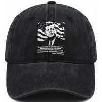 Theodore Roosevelt Quote Washed Cotton Baseball Cap Patriotic American Flag Presidents Day