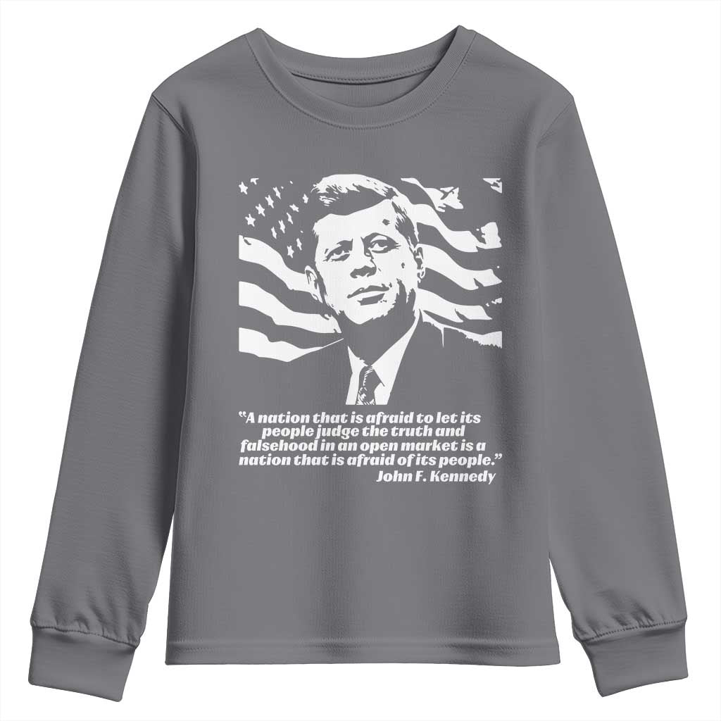 Theodore Roosevelt Quote Youth Sweatshirt Patriotic American Flag Presidents Day
