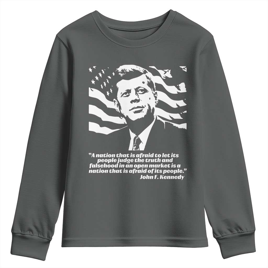 Theodore Roosevelt Quote Youth Sweatshirt Patriotic American Flag Presidents Day