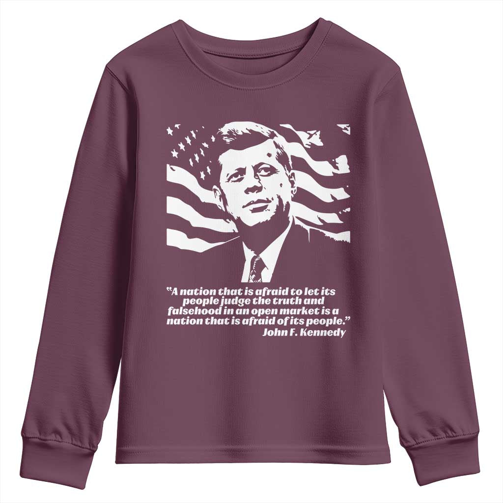 Theodore Roosevelt Quote Youth Sweatshirt Patriotic American Flag Presidents Day