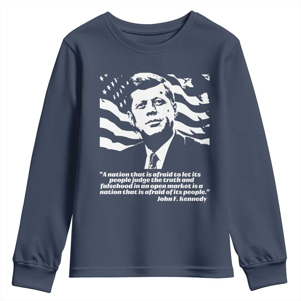 Theodore Roosevelt Quote Youth Sweatshirt Patriotic American Flag Presidents Day