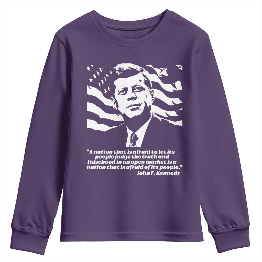 Theodore Roosevelt Quote Youth Sweatshirt Patriotic American Flag Presidents Day