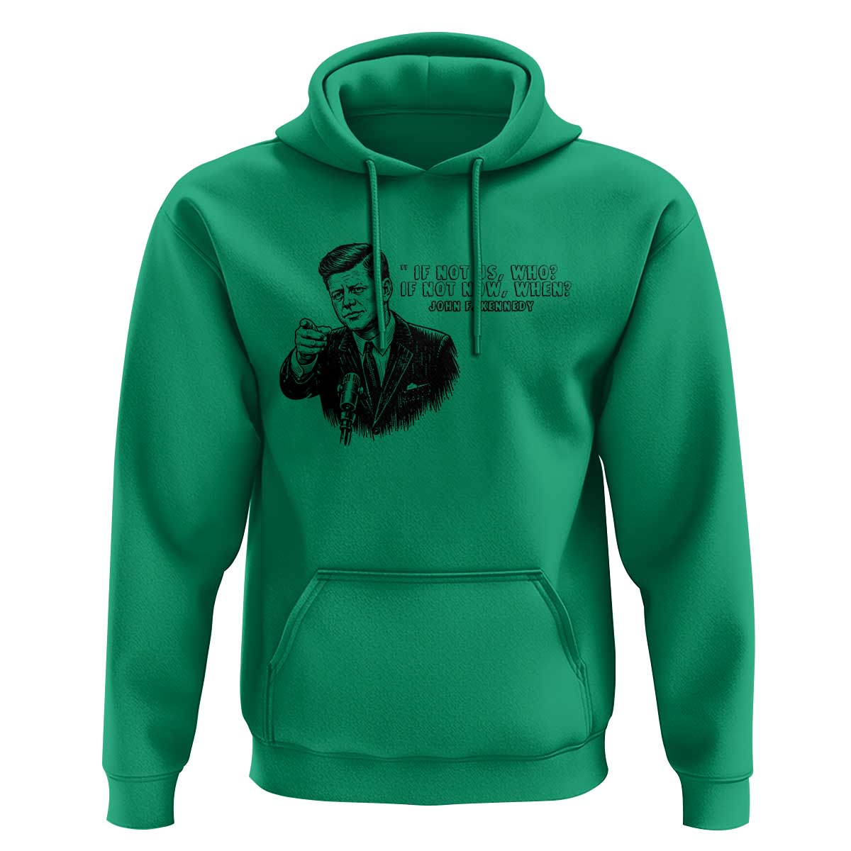 John F. Kennedy President Quote Hoodie If Not Us Who If Not Now When