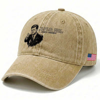 John F. Kennedy President Quote Washed Cotton Baseball Cap If Not Us Who If Not Now When