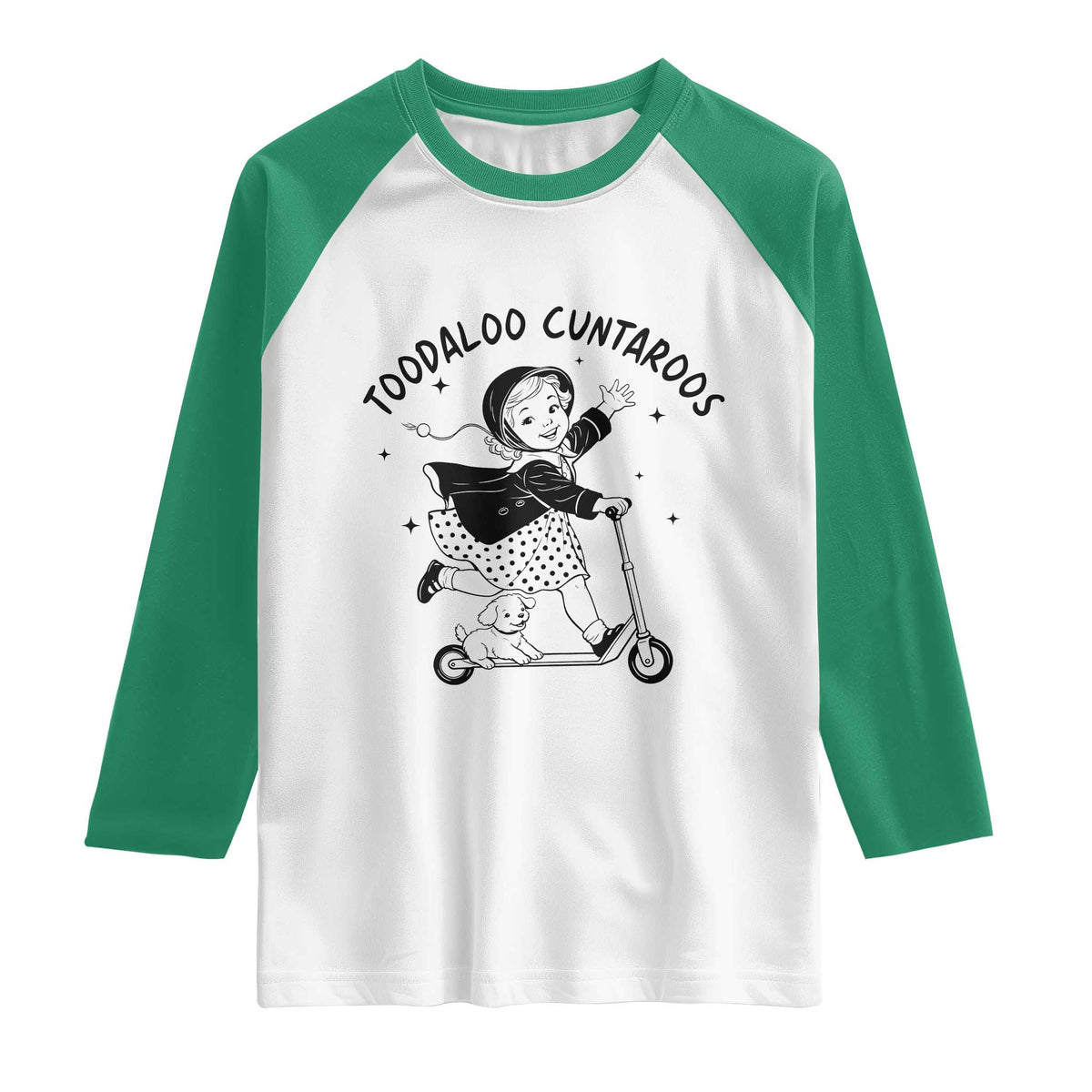 Toodaloo Cuntaroos Raglan Shirt Funny Roller Girl Sarcastic