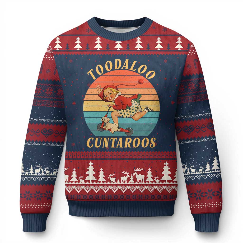 Toodaloo Cuntaroos Ugly Christmas Sweater Funny Sarcastic Goodbye Humor