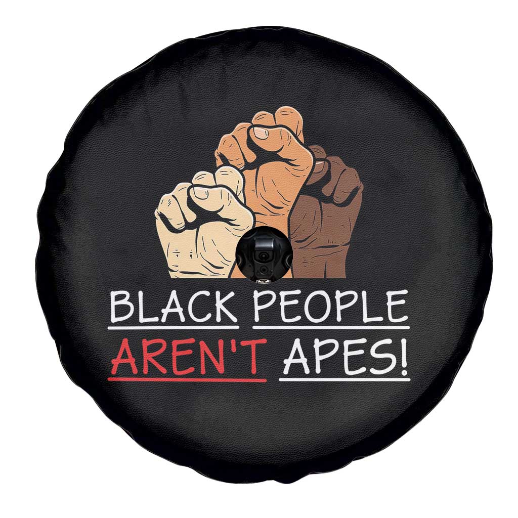 Black People Aren't Apes Spare Tire Cover Anti-Racist Statement