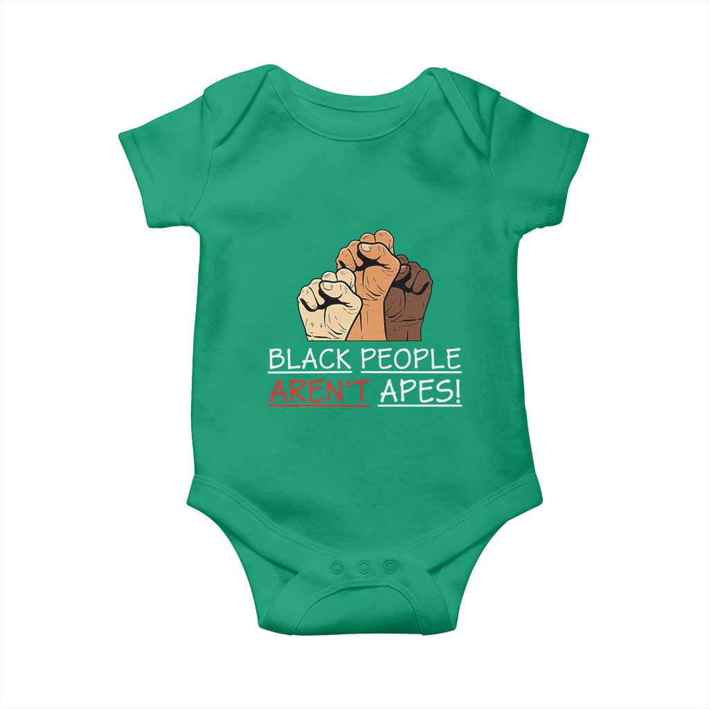 Black People Aren't Apes Baby Onesie Anti-Racist Statement