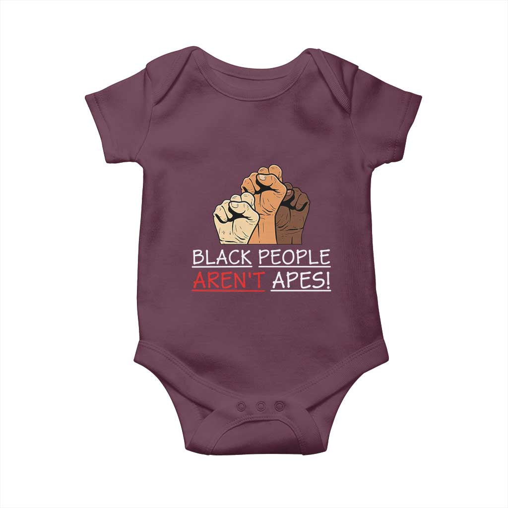 Black People Aren't Apes Baby Onesie Anti-Racist Statement