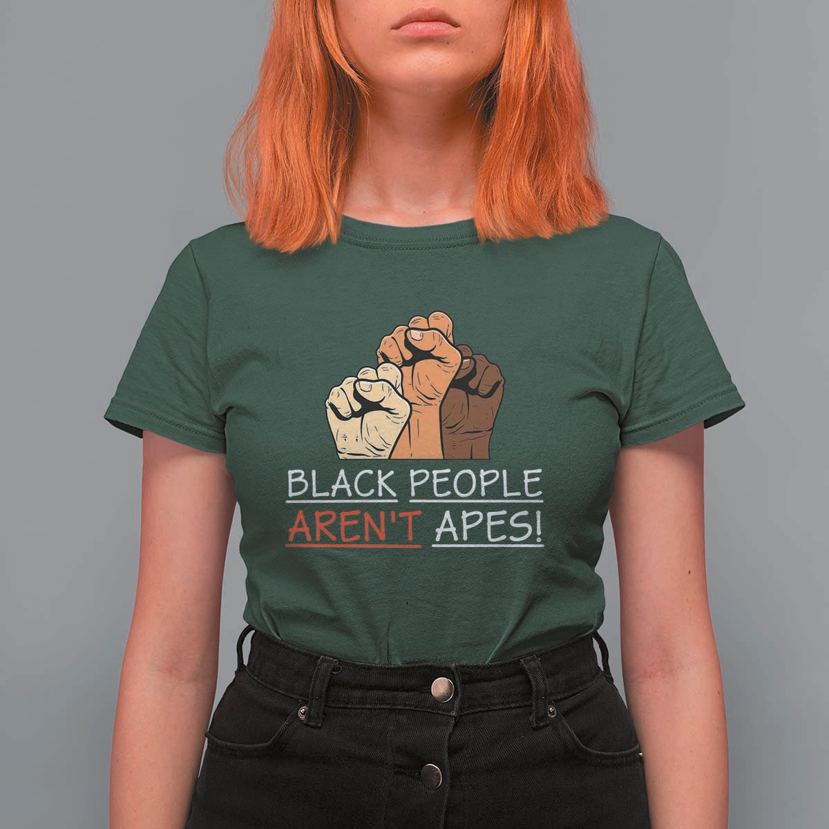 Black People Aren't Apes T Shirt For Women Anti-Racist Statement