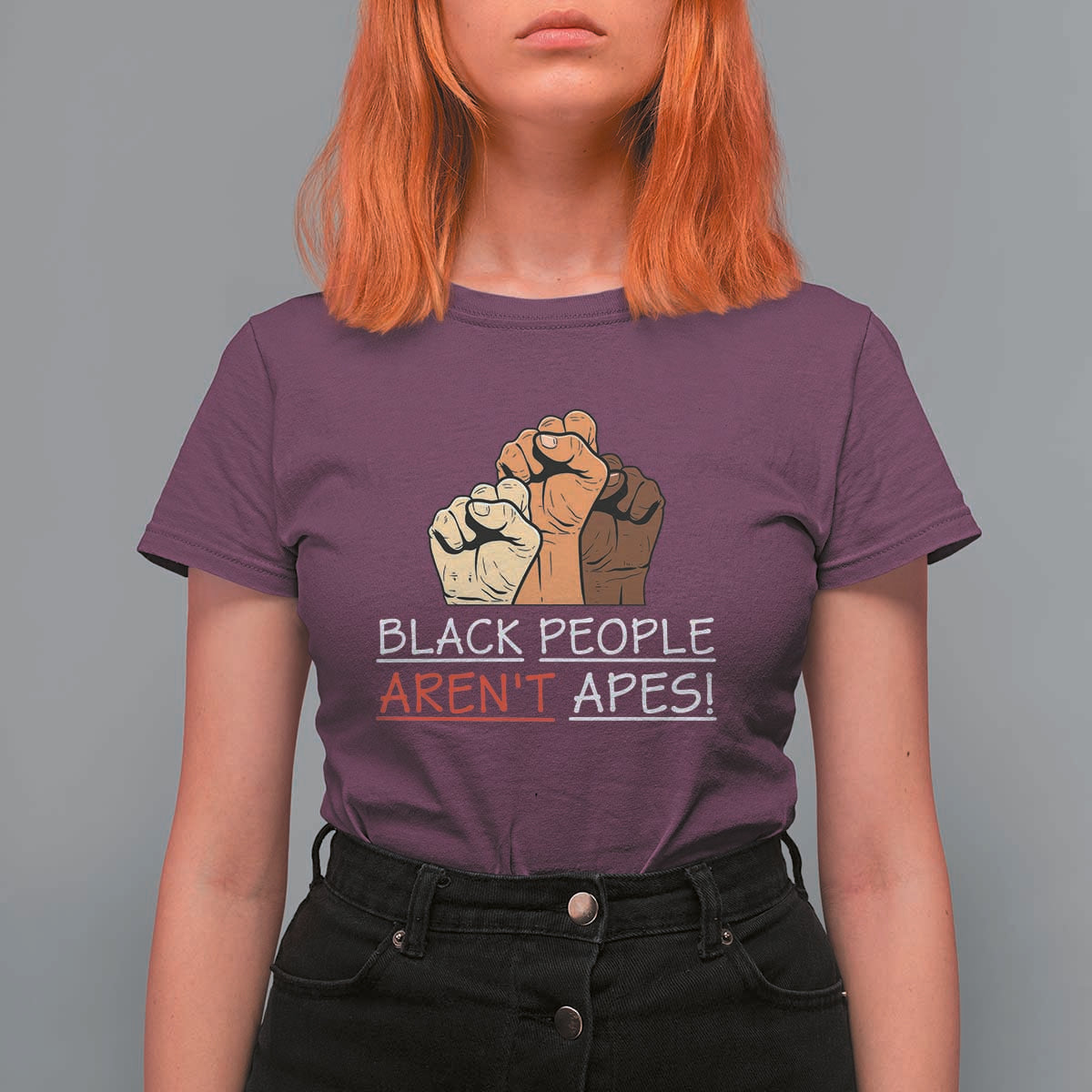 Black People Aren't Apes T Shirt For Women Anti-Racist Statement