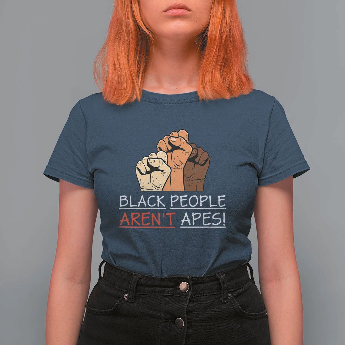 Black People Aren't Apes T Shirt For Women Anti-Racist Statement