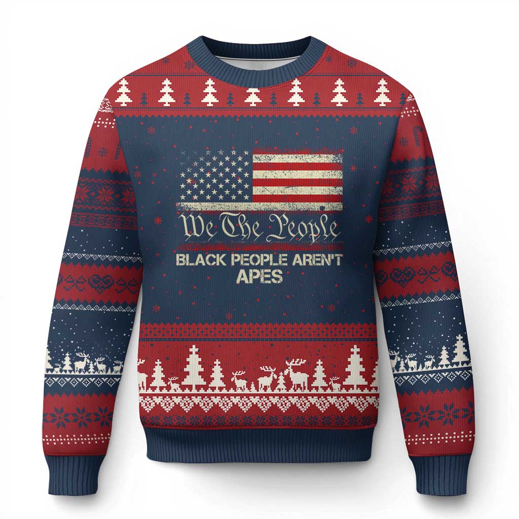 Black People Aren't Apes Ugly Christmas Sweater We The People Anti Racist Protest