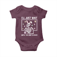 Funny Easter Skeleton Baby Onesie I'll Just Wait Until The Hunt Is Over