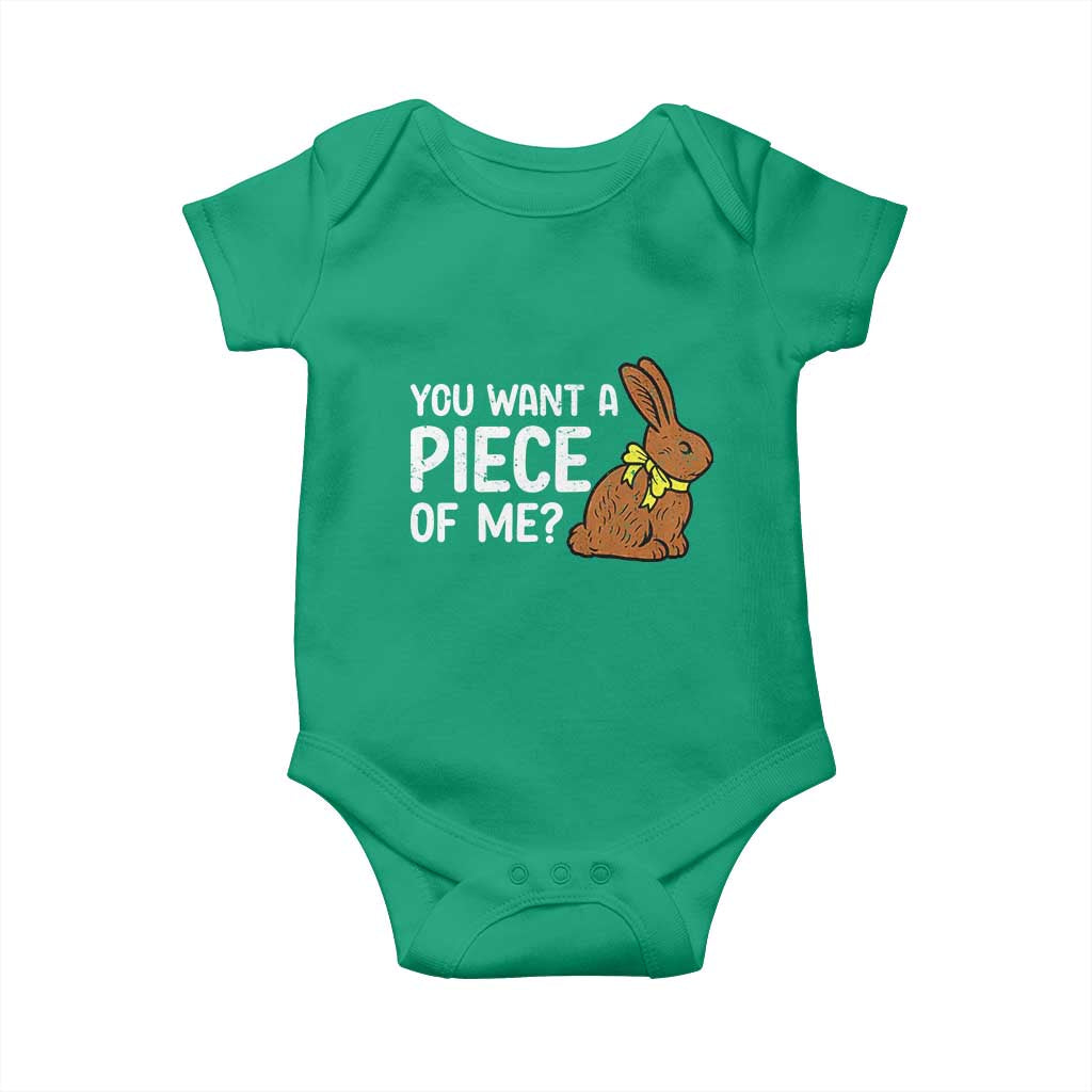 You Want A Piece Of Me Baby Onesie Funny Easter Chocolate Bunny