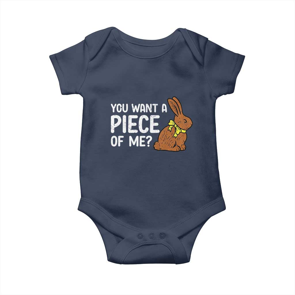 You Want A Piece Of Me Baby Onesie Funny Easter Chocolate Bunny