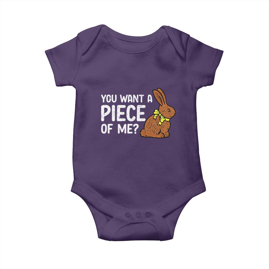 You Want A Piece Of Me Baby Onesie Funny Easter Chocolate Bunny