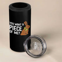 You Want A Piece Of Me 4 in 1 Can Cooler Tumbler Funny Easter Chocolate Bunny