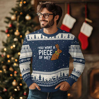 You Want A Piece Of Me Ugly Christmas Sweater Funny Easter Chocolate Bunny
