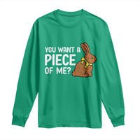 You Want A Piece Of Me Long Sleeve Shirt Funny Easter Chocolate Bunny