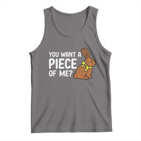 You Want A Piece Of Me Tank Top Funny Easter Chocolate Bunny
