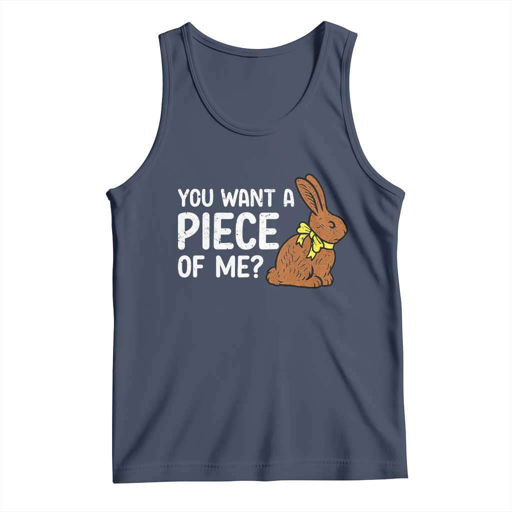 You Want A Piece Of Me Tank Top Funny Easter Chocolate Bunny