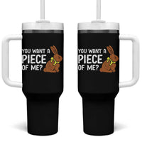 You Want A Piece Of Me Tumbler With Handle Funny Easter Chocolate Bunny