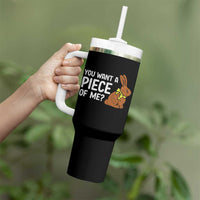 You Want A Piece Of Me Tumbler With Handle Funny Easter Chocolate Bunny