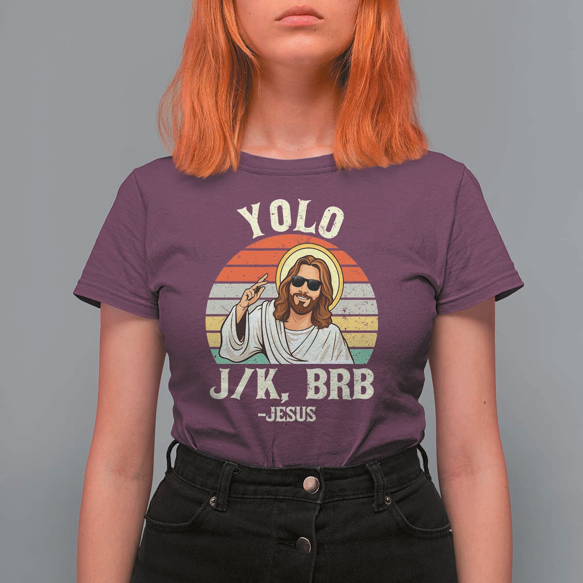 Yolo Jk BRB Jesus T Shirt For Women Funny Easter Christian