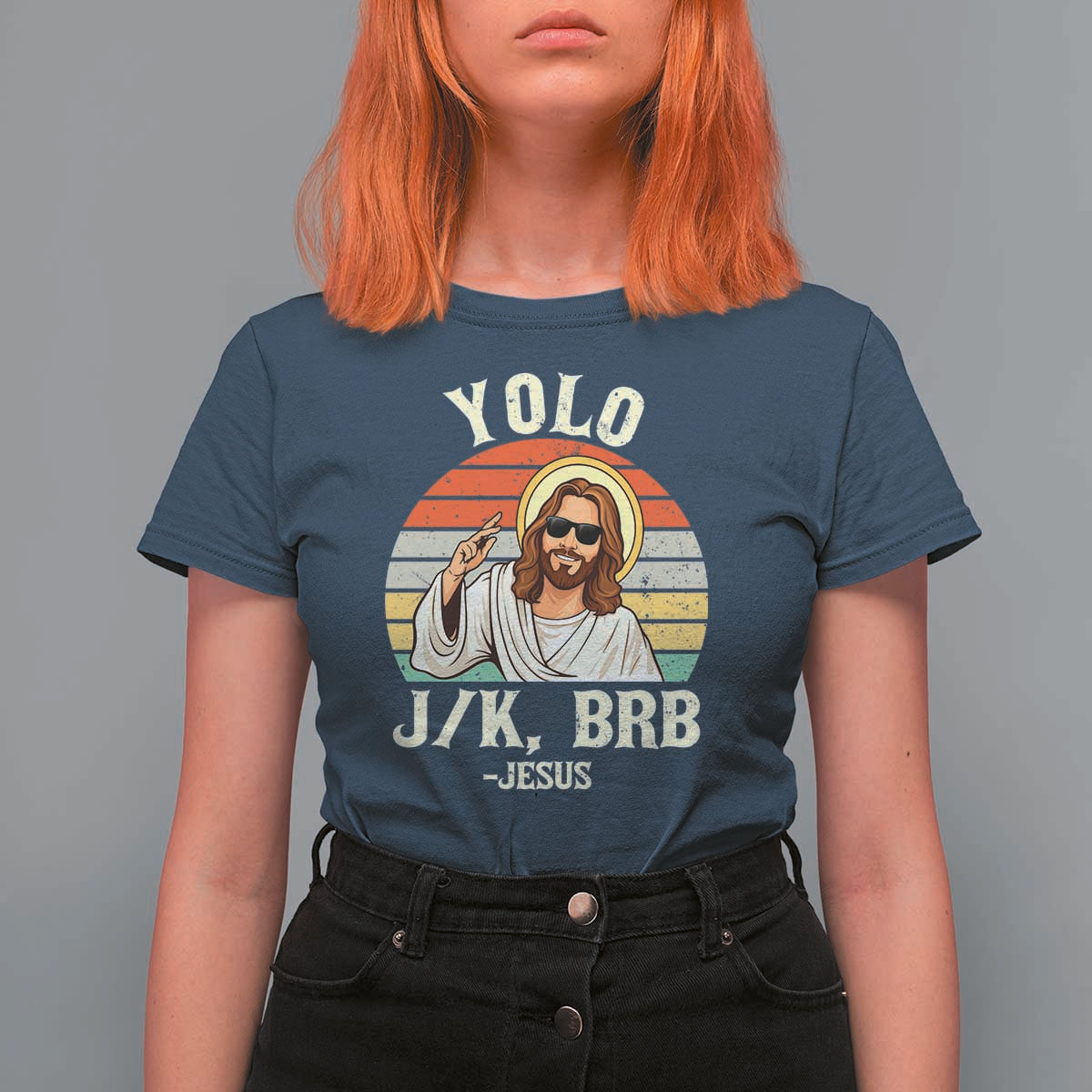 Yolo Jk BRB Jesus T Shirt For Women Funny Easter Christian