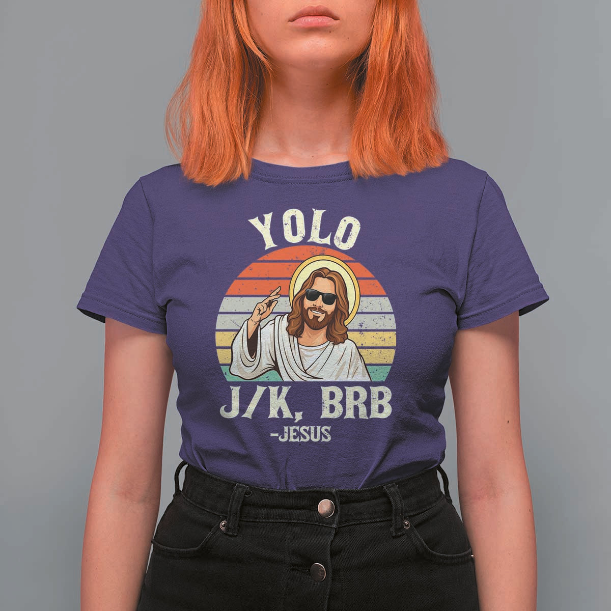 Yolo Jk BRB Jesus T Shirt For Women Funny Easter Christian
