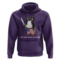 Flight was Never an Option Hoodie Funny Penguin Knife Sarcastic American Flag
