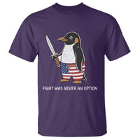 Flight was Never an Option T Shirt Funny Penguin Knife Sarcastic American Flag