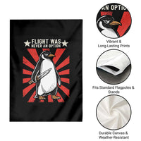 Flight was Never an Option Garden Flag Funny Penguin Knife Sarcastic