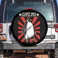 Flight was Never an Option Spare Tire Cover Funny Penguin Knife Sarcastic