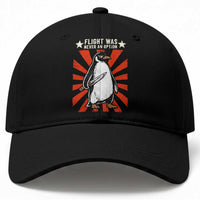 Flight was Never an Option Baseball Cap Funny Penguin Knife Sarcastic