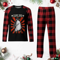 Flight was Never an Option Plaid Pajama Set Funny Penguin Knife Sarcastic