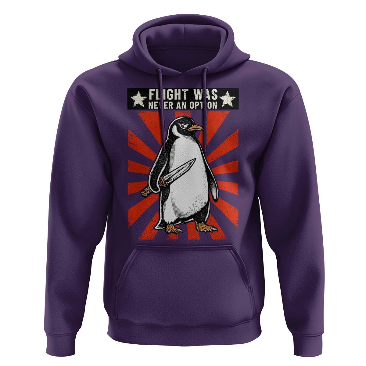 Flight was Never an Option Hoodie Funny Penguin Knife Sarcastic