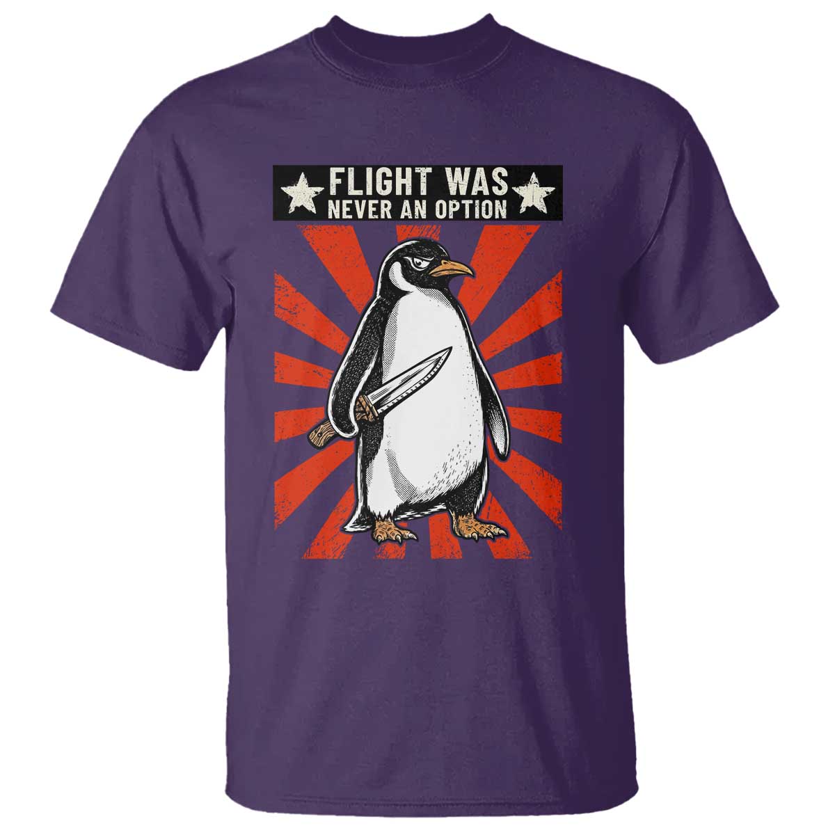 Flight was Never an Option T Shirt Funny Penguin Knife Sarcastic