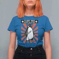 Flight was Never an Option T Shirt For Women Funny Penguin Knife Sarcastic