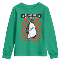 Flight was Never an Option Youth Sweatshirt Funny Penguin Knife Sarcastic