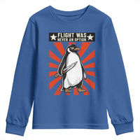 Flight was Never an Option Youth Sweatshirt Funny Penguin Knife Sarcastic