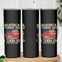 America Turns 250 I Turn 50 1976 50th Birthday Skinny Tumbler Sports Car Retro Americana