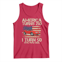 America Turns 250 I Turn 50 1976 50th Birthday Tank Top Sports Car Retro Americana