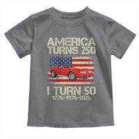 America Turns 250 I Turn 50 1976 50th Birthday Toddler T Shirt Sports Car Retro Americana