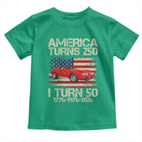 America Turns 250 I Turn 50 1976 50th Birthday Toddler T Shirt Sports Car Retro Americana